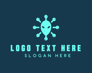 Head - Alien Head Virus logo design