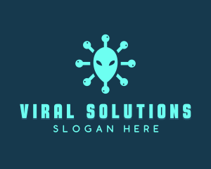 Virus - Alien Head Virus logo design