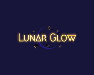 Moonlight - Neon Night Moon logo design