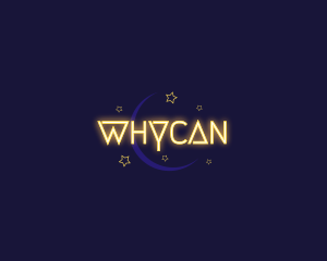 Cosmic - Neon Night Moon logo design