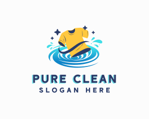 Shirt Laundry Cleaning logo design