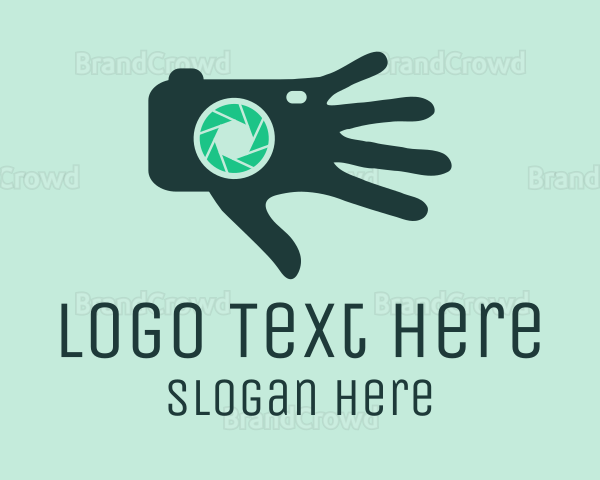 Photography Camera Lens Hand Logo