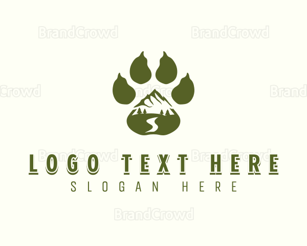 Adventure Paw Print Mountain Logo