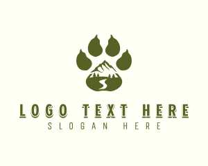 Yellowstone - Adventure Paw Print Mountain logo design