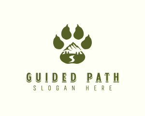 Adventure Paw Print Mountain logo design