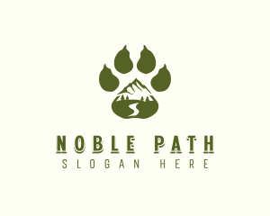 Adventure Paw Print Mountain logo design