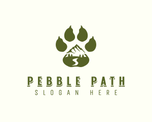 Adventure Paw Print Mountain logo design