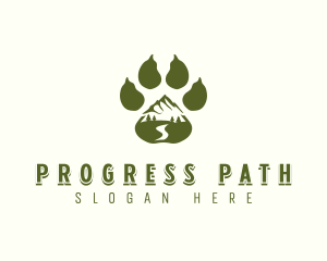 Adventure Paw Print Mountain logo design