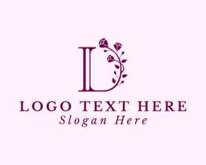 Boutique - Rose Flower Boutique Letter D logo design