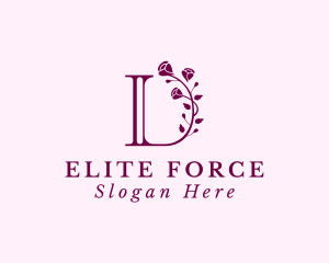 Rose Flower Boutique Letter D Logo