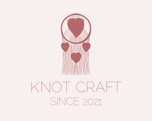 Macrame - Pink Heart Macrame logo design