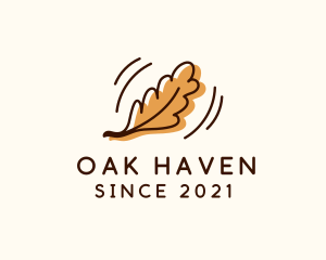 Oak Autumn Leaf logo design