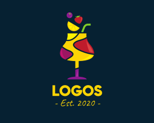 Cocktail - Fresh Fruit Sangria logo design
