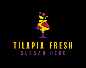 Fresh Fruit Sangria logo design