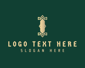 Letter I - Gold Pillar Column logo design