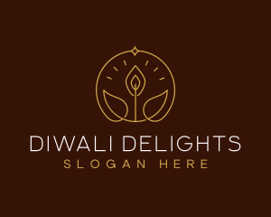 Diwali - Stylish Aromatherapy Candle logo design