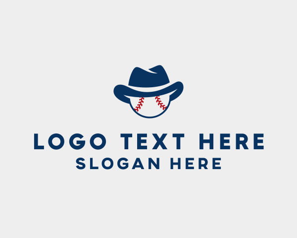 Softball - Cowboy Baseball Hat Ball logo design