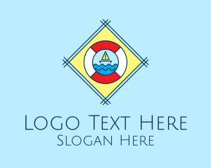 Seaman - Sail Boat Lifebuoy logo design