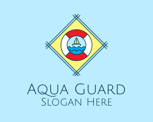 Lifeguard - Sail Boat Lifebuoy logo design