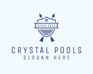 Pool - Arrow Ocean Water Shield logo design