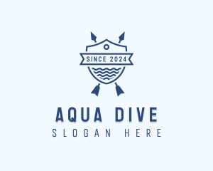 Arrow Ocean Water Shield logo design