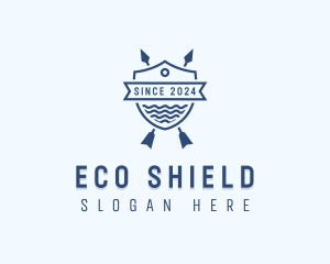 Arrow Ocean Water Shield logo design