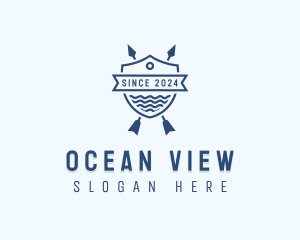 Arrow Ocean Water Shield logo design