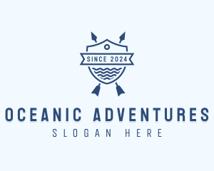 Arrow Ocean Water Shield logo design