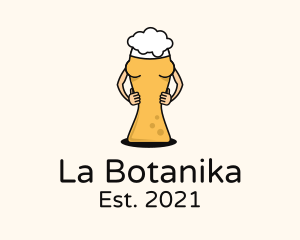Brewer - Lady Beer Glass logo design
