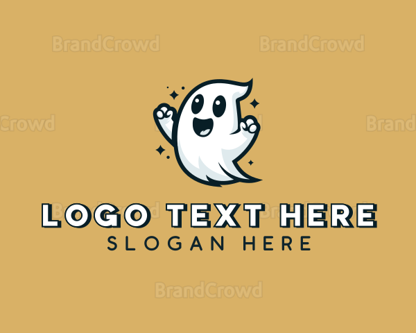 Smiling Halloween Ghost Logo