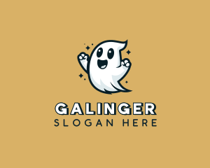 Smiling Halloween Ghost Logo