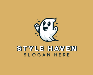 Smiling Halloween Ghost Logo