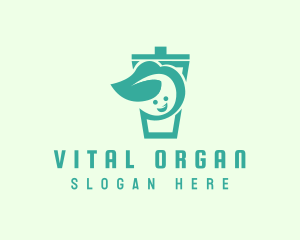 Organic Herbal Drink Cup logo design