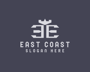 Crown Builder Letter E logo design