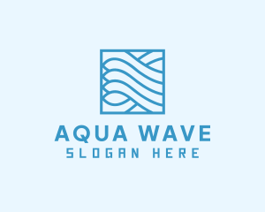 Water Wave Square logo design