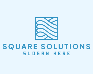 Water Wave Square logo design