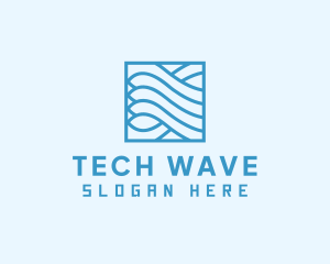 Water Wave Square logo design