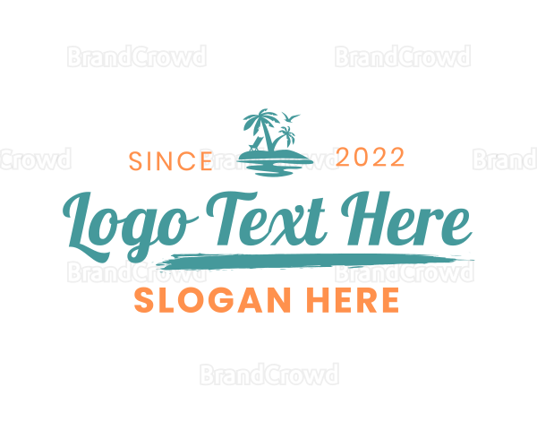 Tropical Beach Wordmark Logo