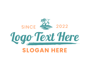 Caribbean - Tropical Beach Wordmark logo design