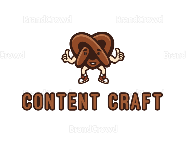 Pretzel Thumb Cartoon Logo