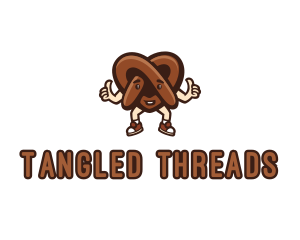 Pretzel Thumbs Up Cartoon logo design