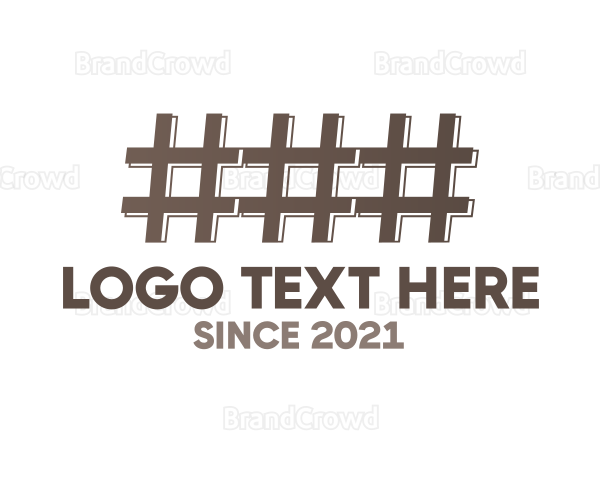 Brown Hashtag Fence Logo