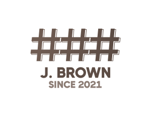 Brown Hashtag Fence logo design