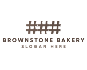 Brown Hashtag Fence logo design