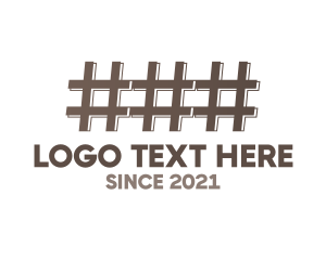 Slack - Brown Hashtag Fence logo design