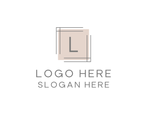 Minimalist Square Frame Lettermark logo design