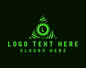 Triangle - Pyramid Rotation Vortex logo design