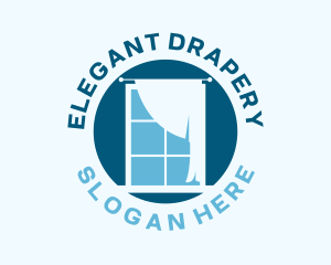 Drapery - Blue Window Drapery logo design