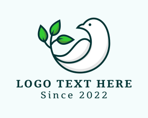 Holy - Peace Leaf Dove Religion logo design