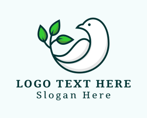 Peace Leaf Dove Religion  Logo